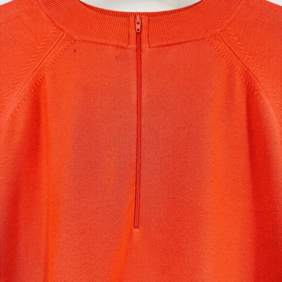 Hampshire Studio Coral Orange Mock Neck Knit Short Sleeve Zip Back Sweater 2X - Picture 5 of 7